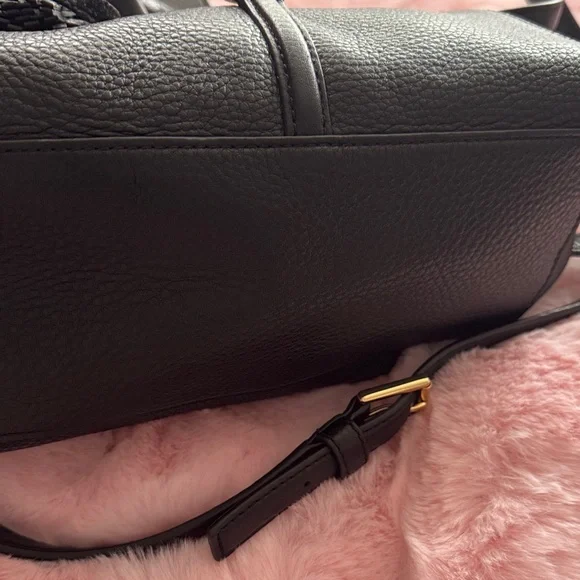Tory Burch Black Leather Backpack with Gold Accents - Picture 4 of 12
